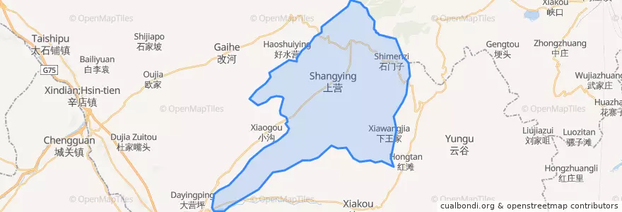 Mapa de ubicacion de 上营乡.