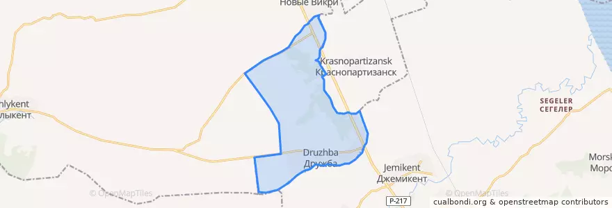 Mapa de ubicacion de сельское поселение Село Дружба.