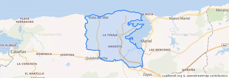 Mapa de ubicacion de Mariel Special Development Zone (Sector A).