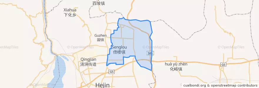 Mapa de ubicacion de 僧楼镇.