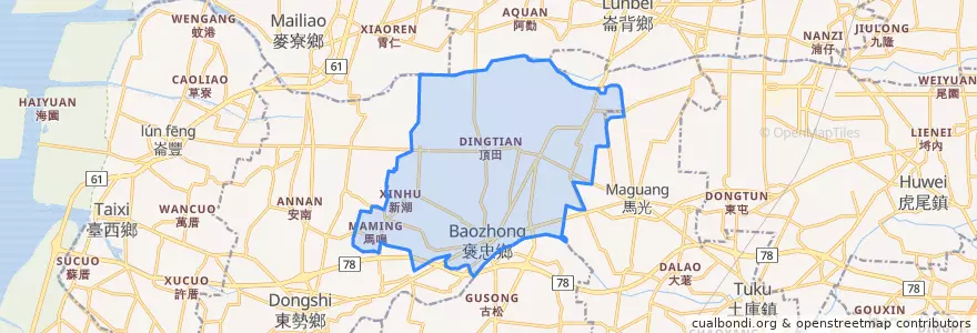 Mapa de ubicacion de 褒忠鄉.