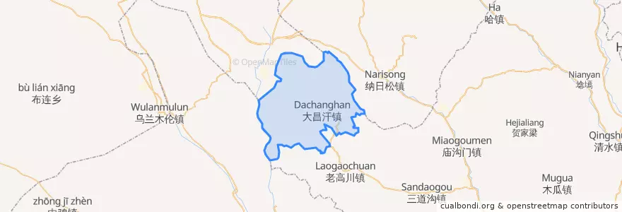 Mapa de ubicacion de Dachanghan.