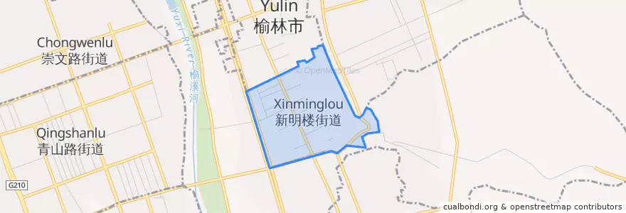 Mapa de ubicacion de Xinminglou.