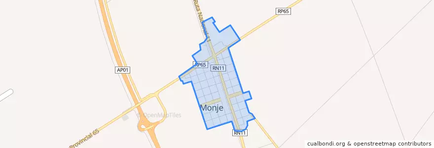 Mapa de ubicacion de Monje.