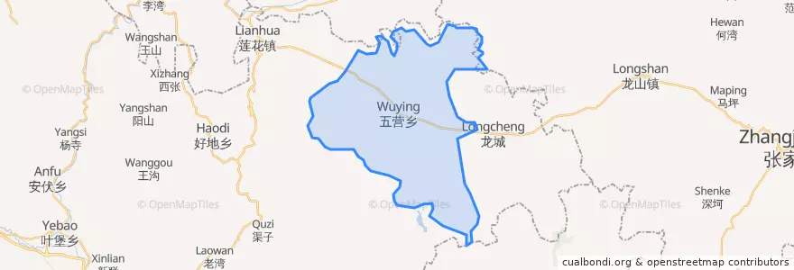Mapa de ubicacion de 五营镇.