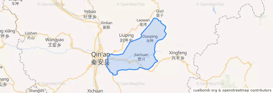 Mapa de ubicacion de Gucheng Township.