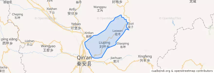 Mapa de ubicacion de 刘坪镇.