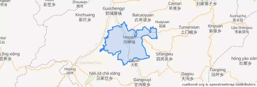 Mapa de ubicacion de 河畔.