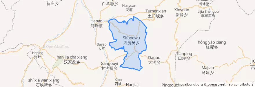 Mapa de ubicacion de Sifangwu.