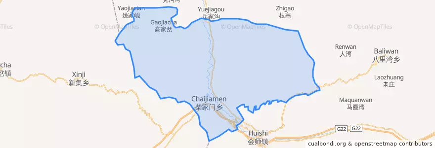 Mapa de ubicacion de 柴家门镇.