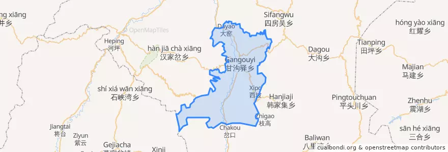 Mapa de ubicacion de 甘沟驿镇.