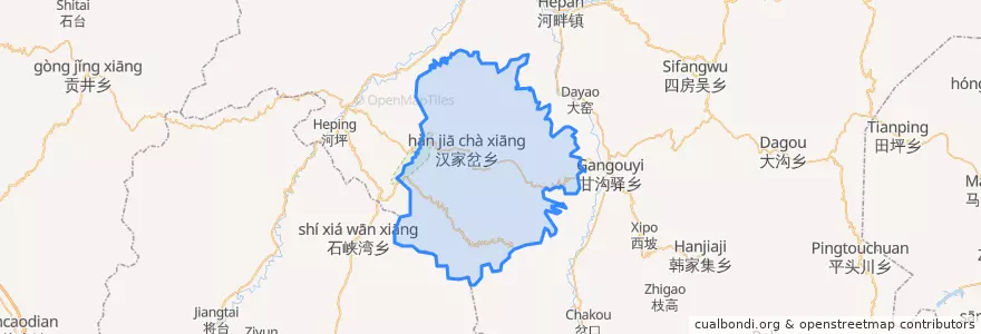 Mapa de ubicacion de 汉家岔镇.