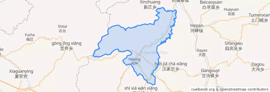 Mapa de ubicacion de Touzhaizi.