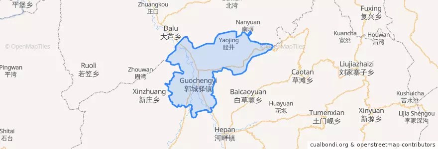 Mapa de ubicacion de 郭城驿镇.