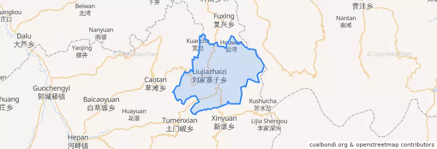 Mapa de ubicacion de 刘家寨子镇.