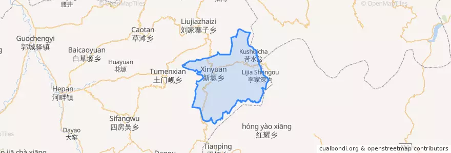 Mapa de ubicacion de 新塬镇.