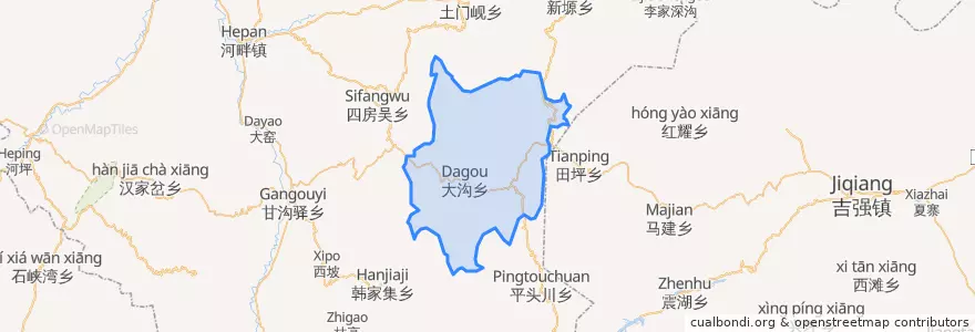 Mapa de ubicacion de Dagou.