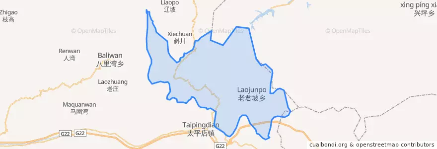 Mapa de ubicacion de 老君坡镇.