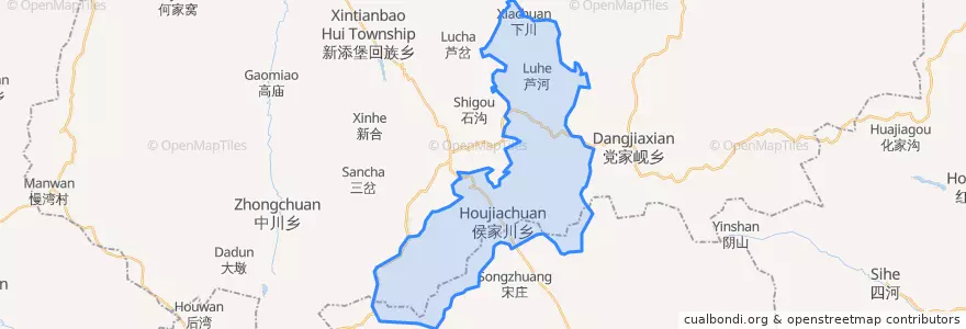 Mapa de ubicacion de 侯家川.