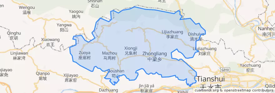 Mapa de ubicacion de Zhongliang.