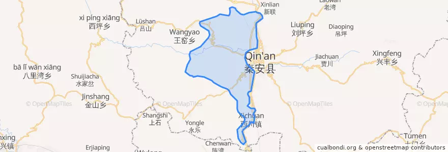 Mapa de ubicacion de 西川镇.