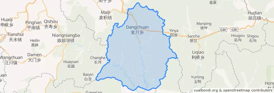 Mapa de ubicacion de 党川镇.