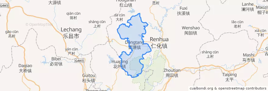 Mapa de ubicacion de 董塘镇.
