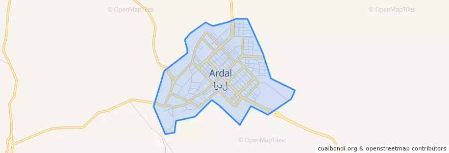Mapa de ubicacion de اردل.