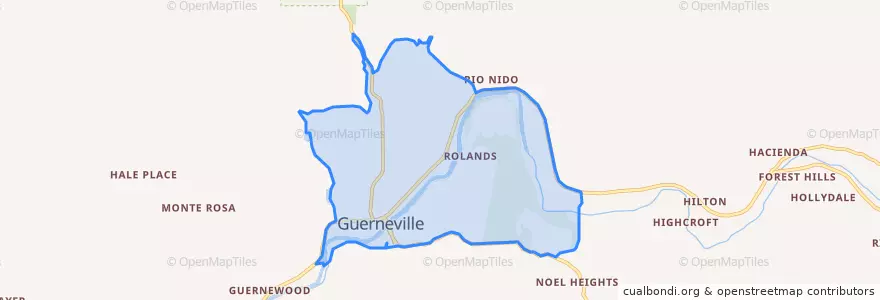 Mapa de ubicacion de Guerneville.