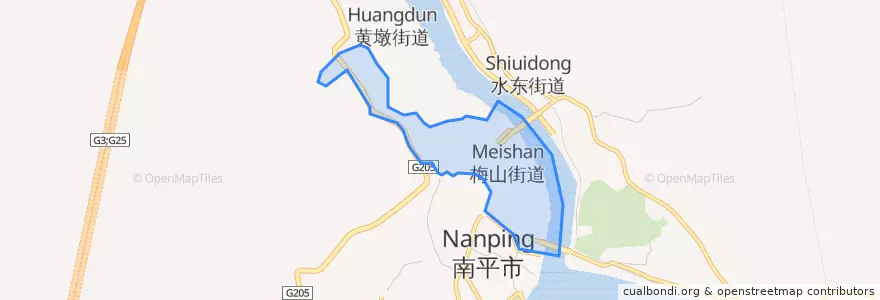 Mapa de ubicacion de Meishan.