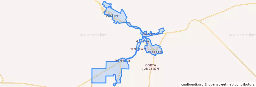 Mapa de ubicacion de Bisbee.