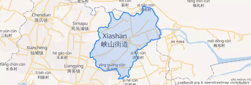Mapa de ubicacion de 峡山街道.
