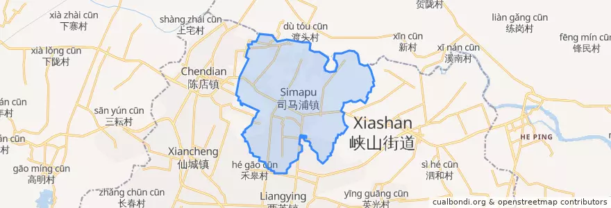 Mapa de ubicacion de 司马浦镇.