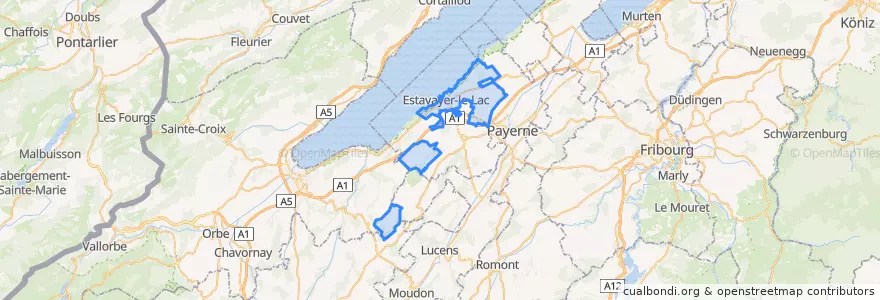 Mapa de ubicacion de Estavayer.