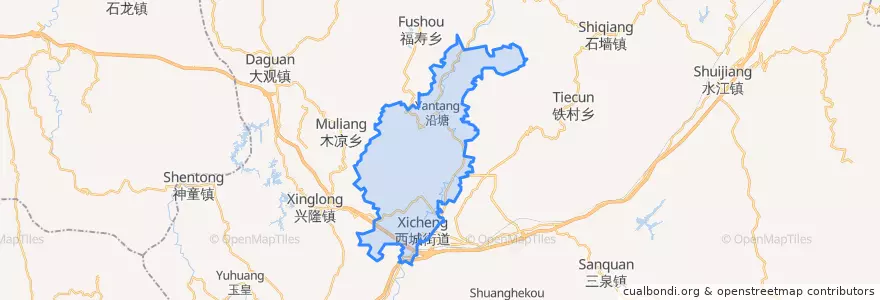 Mapa de ubicacion de Xicheng Subdistrict.