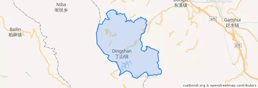 Mapa de ubicacion de 丁山镇.