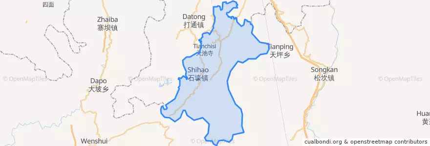 Mapa de ubicacion de 石壕镇.