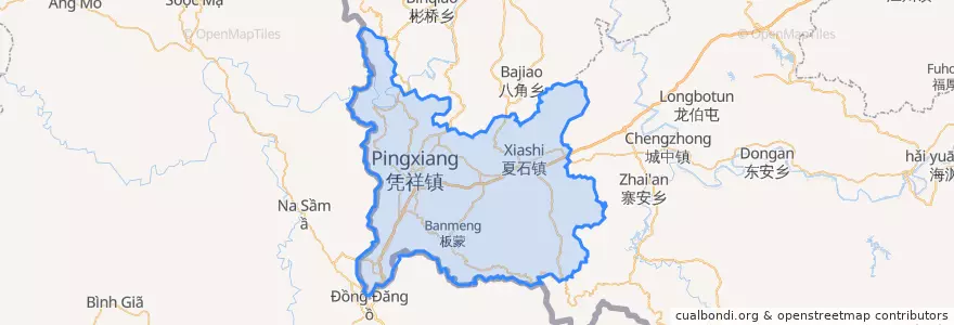 Mapa de ubicacion de بينغشيانغ، قوانغشي.