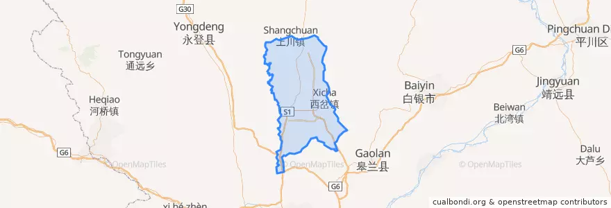 Mapa de ubicacion de 兰州新区.