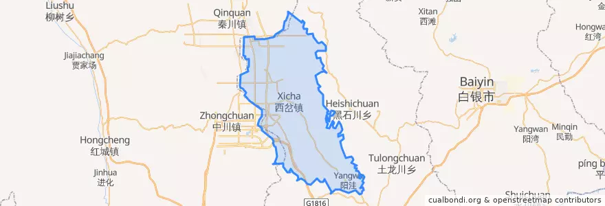Mapa de ubicacion de 西岔镇.