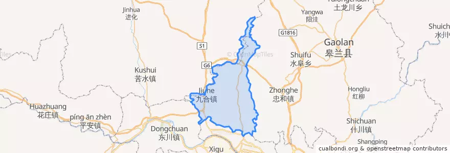 Mapa de ubicacion de Jiuhe.