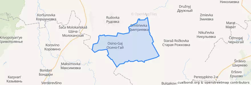 Mapa de ubicacion de Осино-Гайский сельсовет.