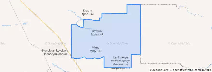 Mapa de ubicacion de Братское сельское поселение.