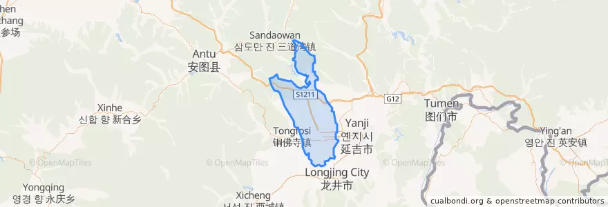 Mapa de ubicacion de 朝陽川鎮.
