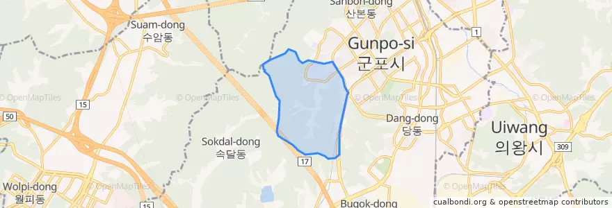 Mapa de ubicacion de 수리동.