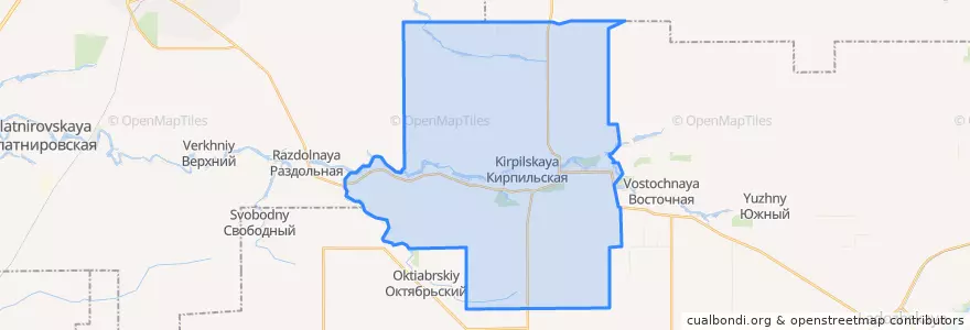 Mapa de ubicacion de Кирпильское сельское поселение.