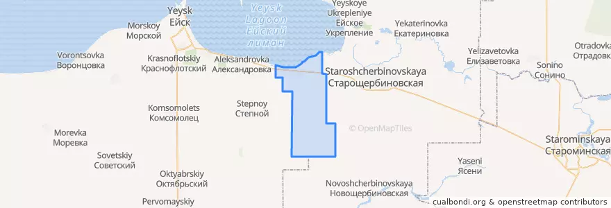 Mapa de ubicacion de Щербиновское сельское поселение.