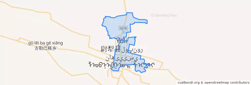 Mapa de ubicacion de 尉犁镇.