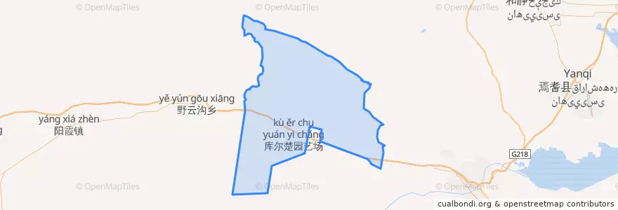 Mapa de ubicacion de 库尔楚园艺场.