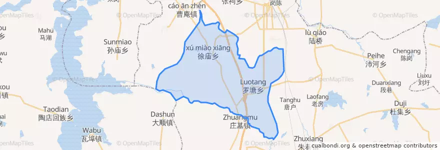 Mapa de ubicacion de 罗塘乡.